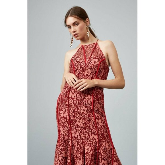 Keepsake the Label Dreamers Lace Midi Rosewood XS 6 Designer Event BNWT RRP$240 - Picture 2 of 3